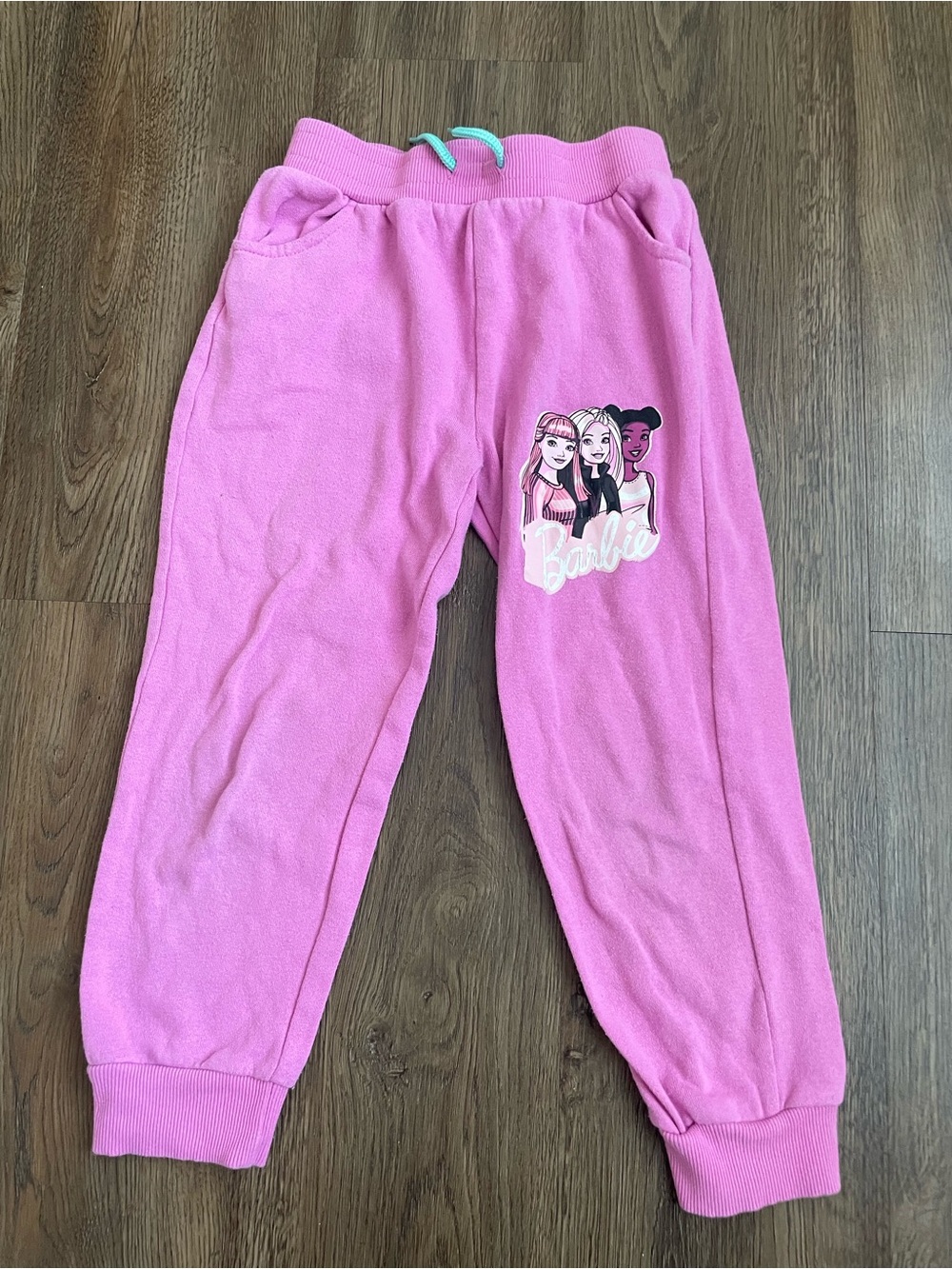 Barbie Pink Jogger Sweatpants with Graphic Girls Size 7